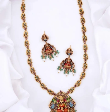 Long Temple Necklace Set