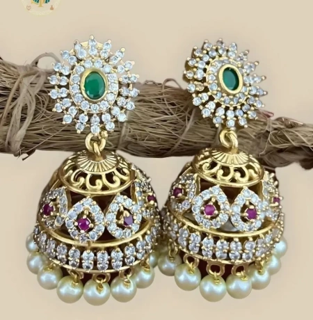 Luxury Floral Jhumka Earrings