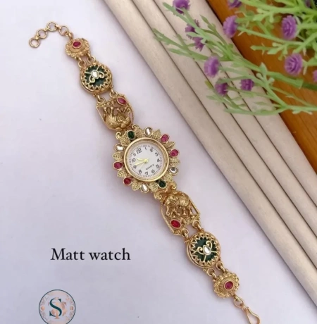 Matt Elephant Green Stone Watch
