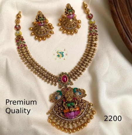 High Demand Premium Lakshmi Necklace with Earrings