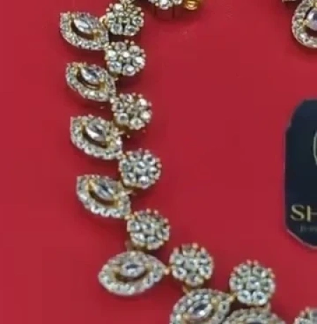 Gold-Plated American Diamond Necklace Set