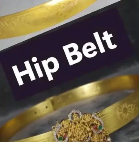 Heritage Antique Gold Matte Hip Belt with Floral Centerpiece