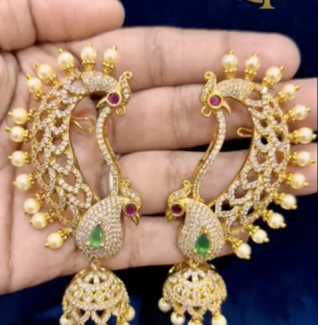Stone Peacock Earrings