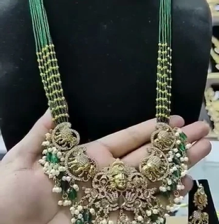 Green Beads Haram with Pendant