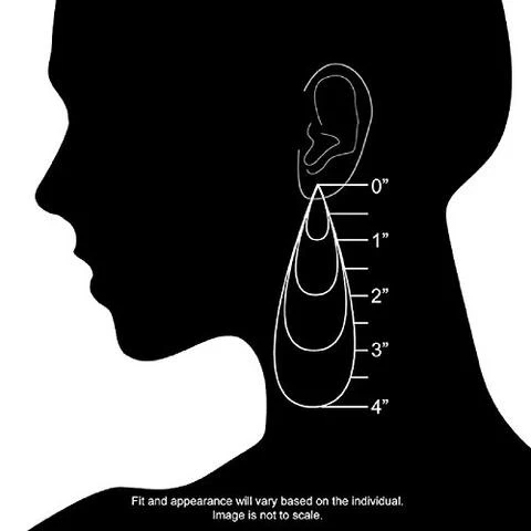 Earring drop length guide from 0 to 4 inches